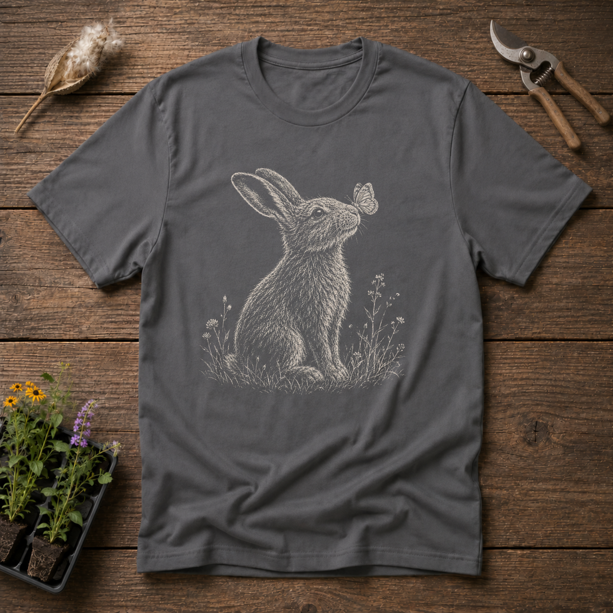 Hare & Butterfly Kiss T-Shirt
