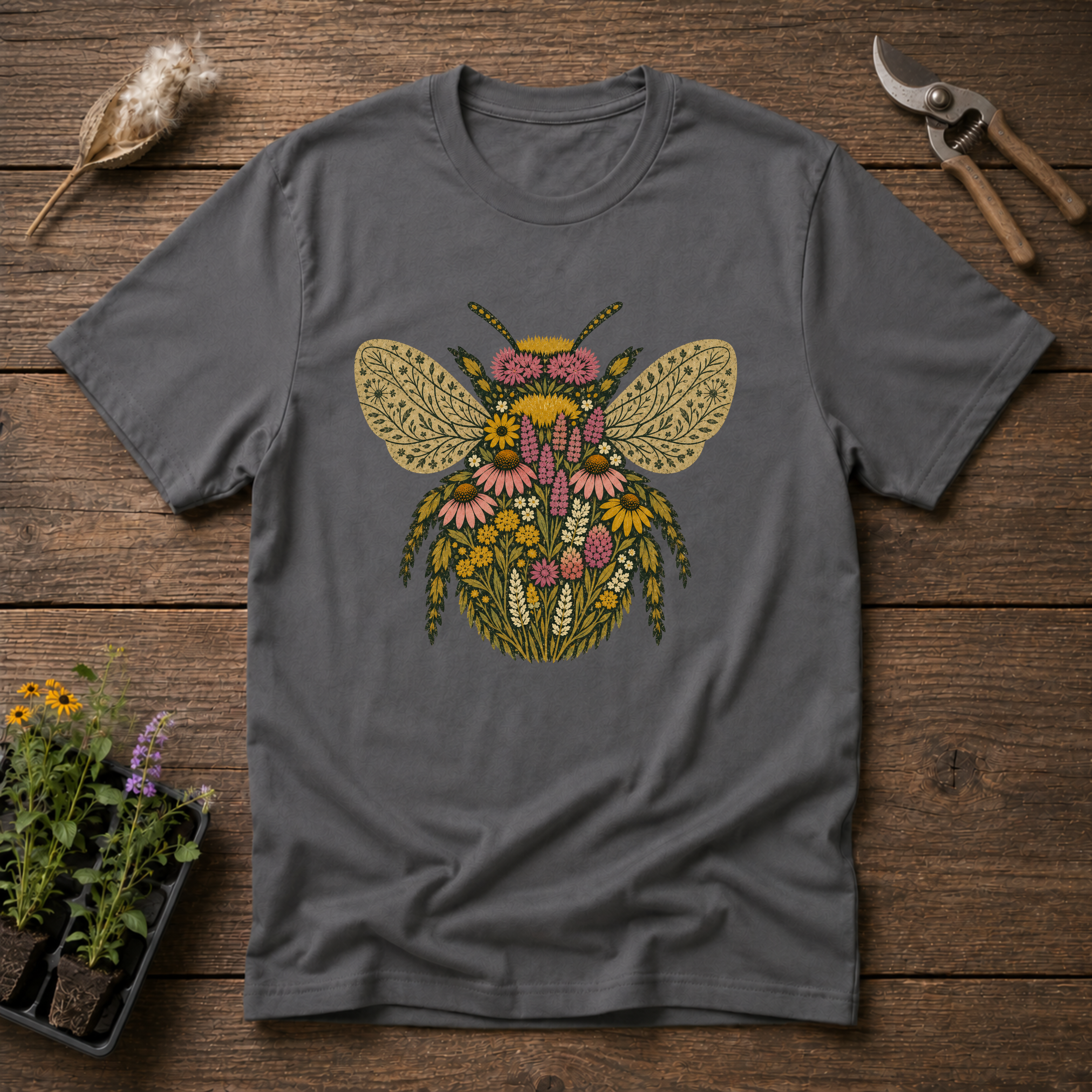 Botanical Folk Bee T-Shirt
