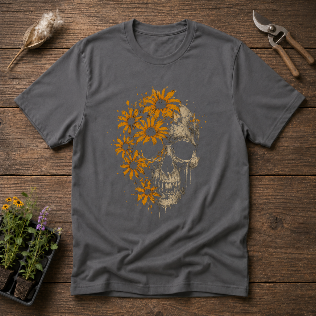 Gilded Bloom Skull T-Shirt