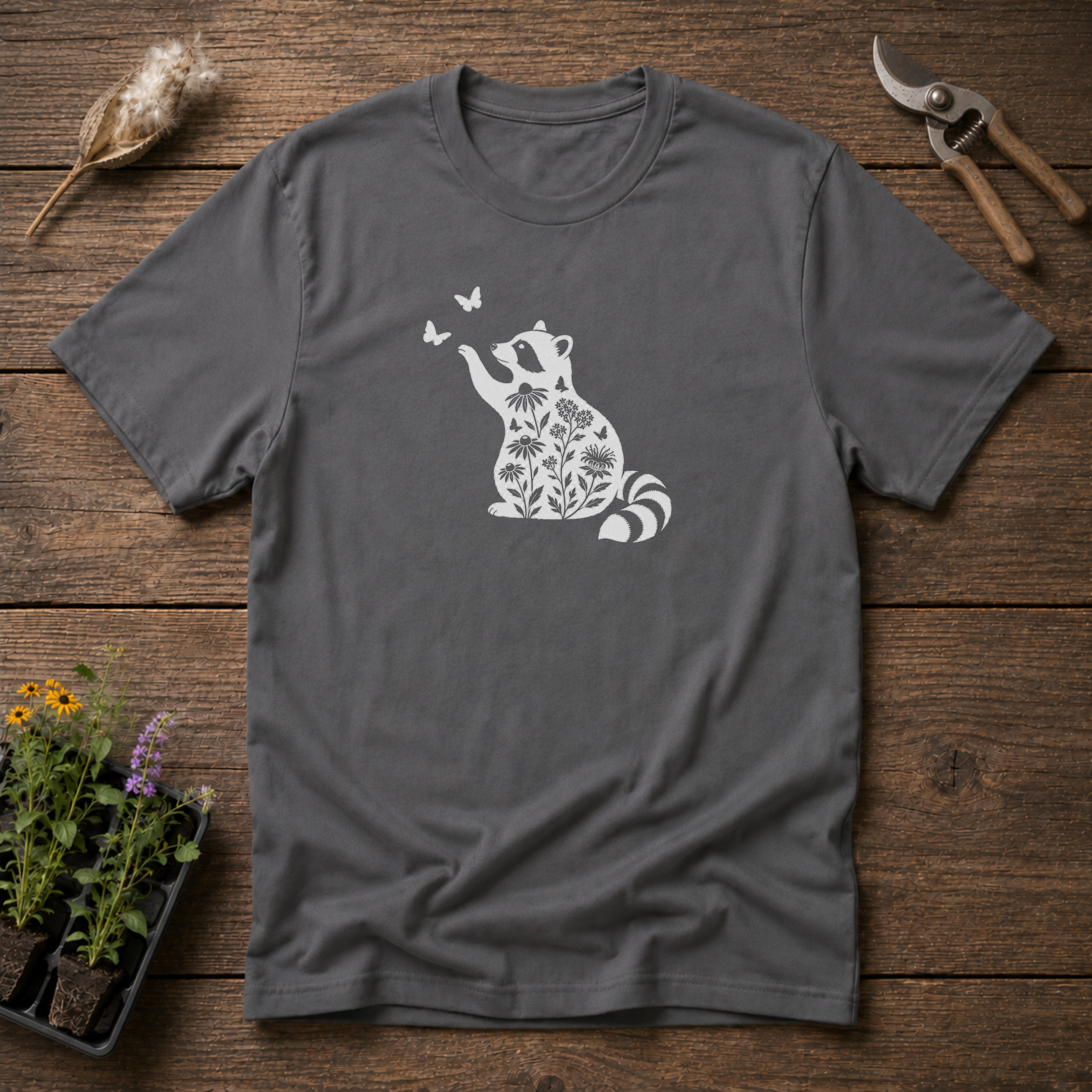 Raccoon & Native Blooms T-Shirt