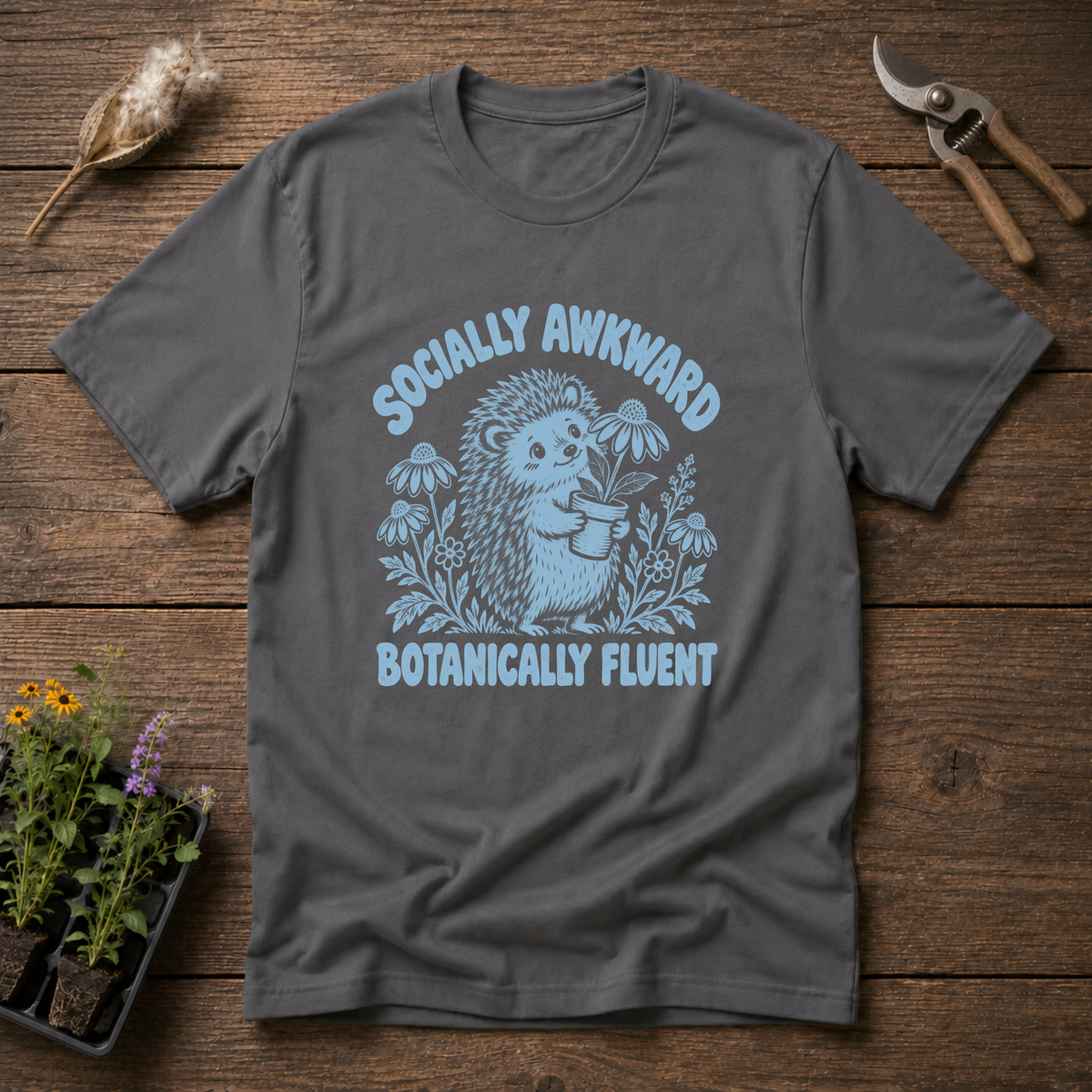 Botanically Fluent T-Shirt in Charcoal