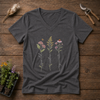Rewild Restore Regenerate V-Neck Tee in Charcoal