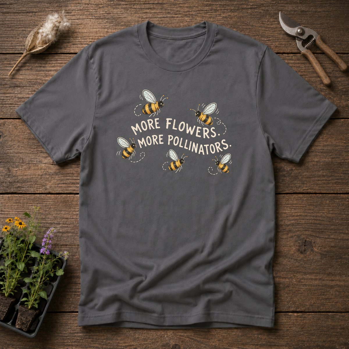 More Pollinators T-Shirt in Charcoal