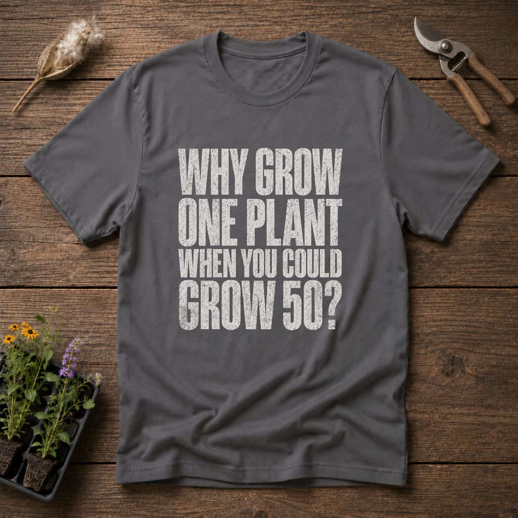 Grow 50 Plants T-Shirt in Charcoal