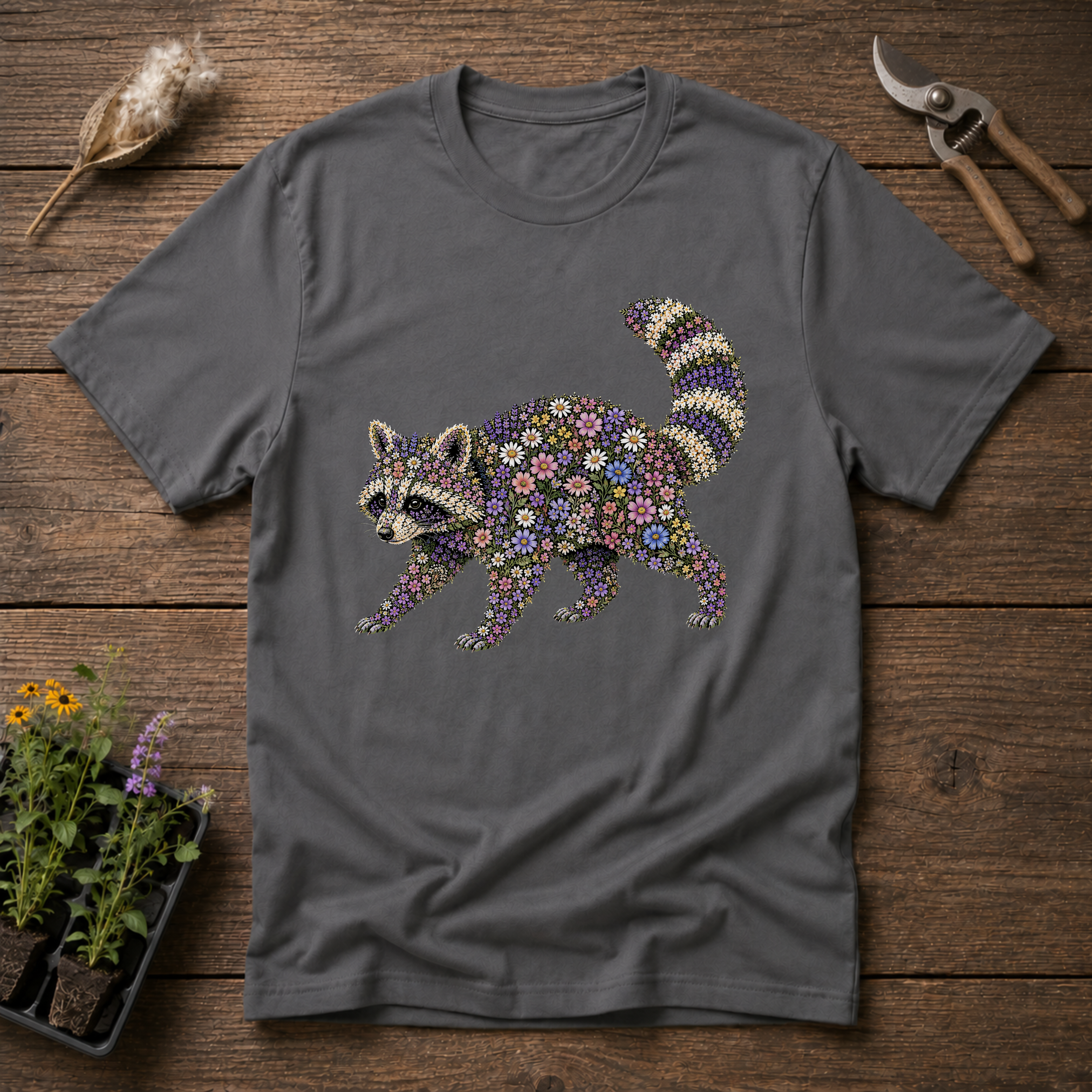 Wildflower Raccoon T-Shirt
