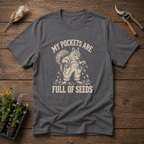 Seed-Filled Pockets T-Shirt in Charcoal