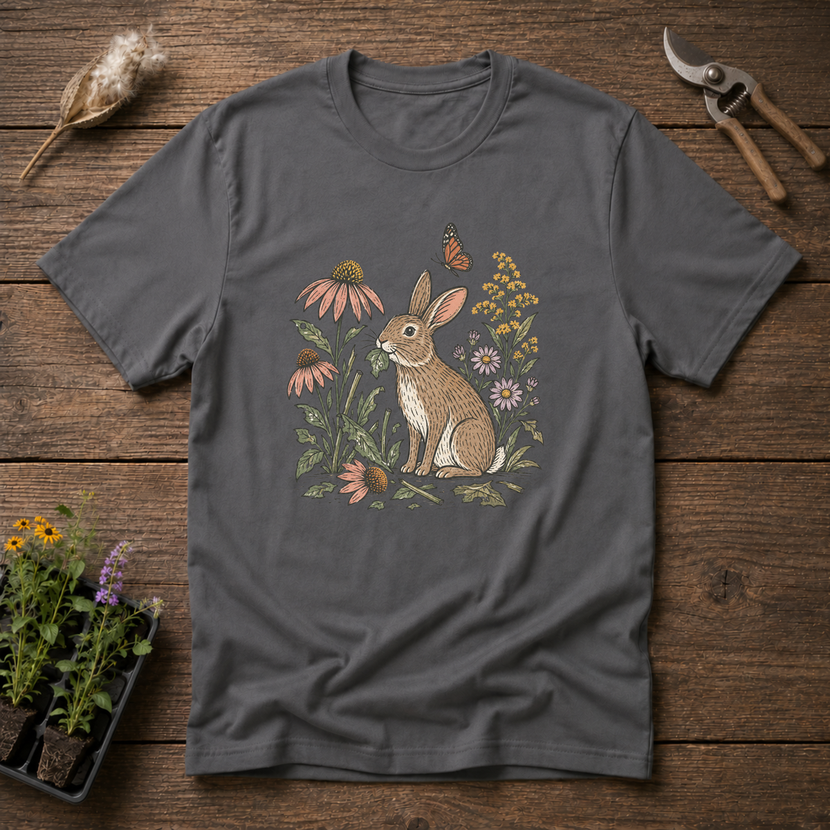 Garden Nibbler T-Shirt in Charcoal