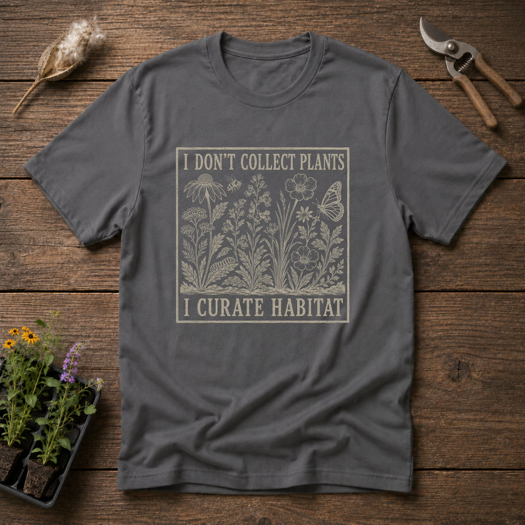 I Don't Collect Plants I Curate Habitat T-Shirt