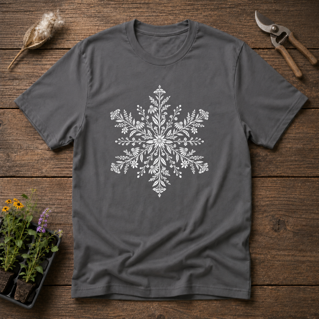 Snowflake Wildflowers T-Shirt in Charcoal