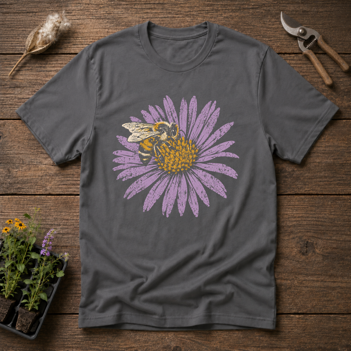 Aster Bumblebee T-Shirt in Charcoal