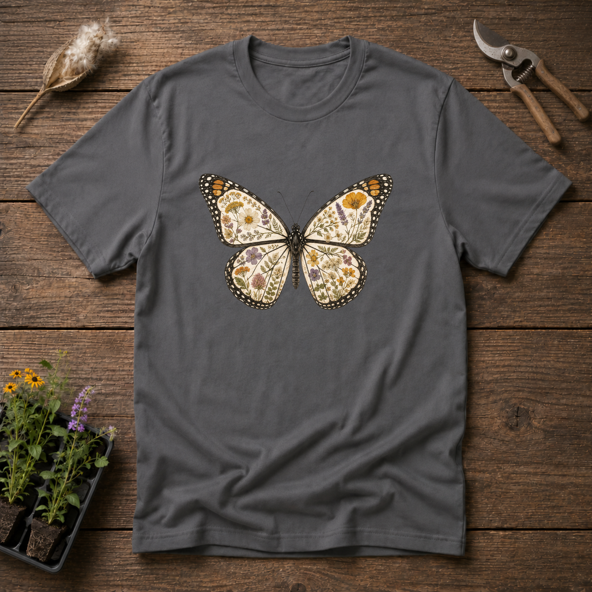 Botanical Monarch Butterfly T-Shirt