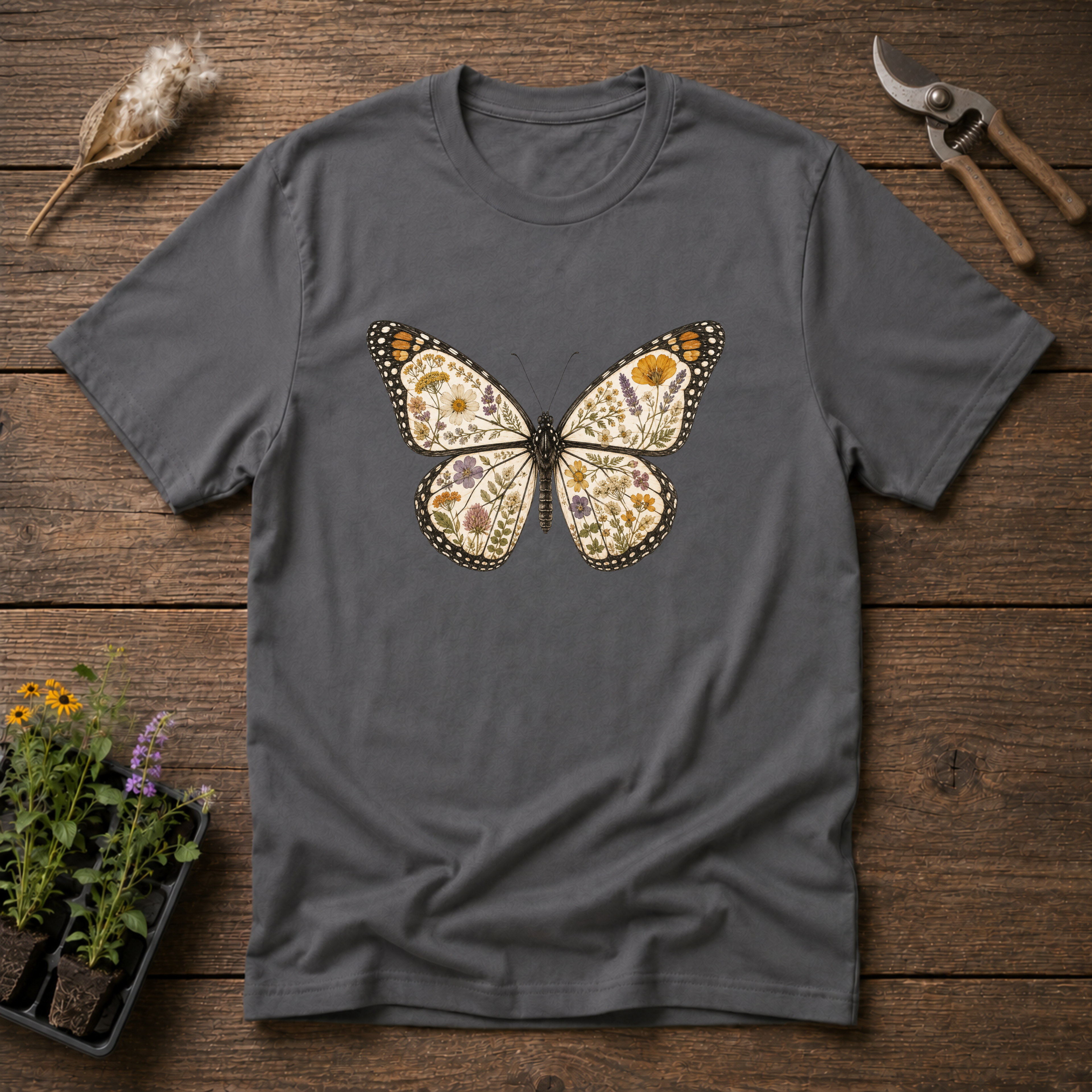 Botanical Monarch Butterfly T-Shirt