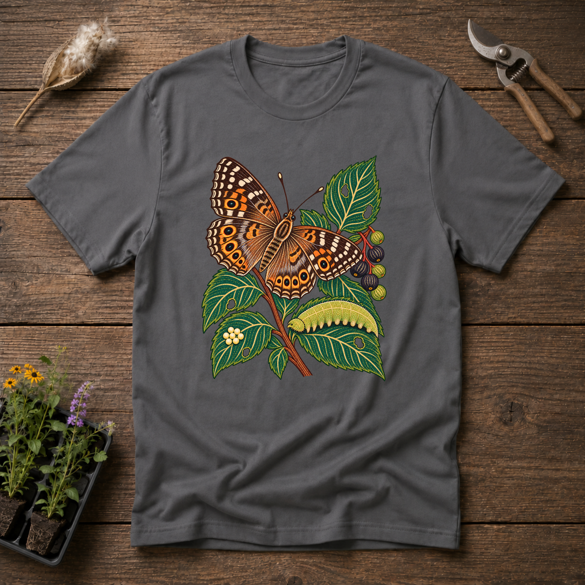Hackberry Emperor T-Shirt in Charcoal