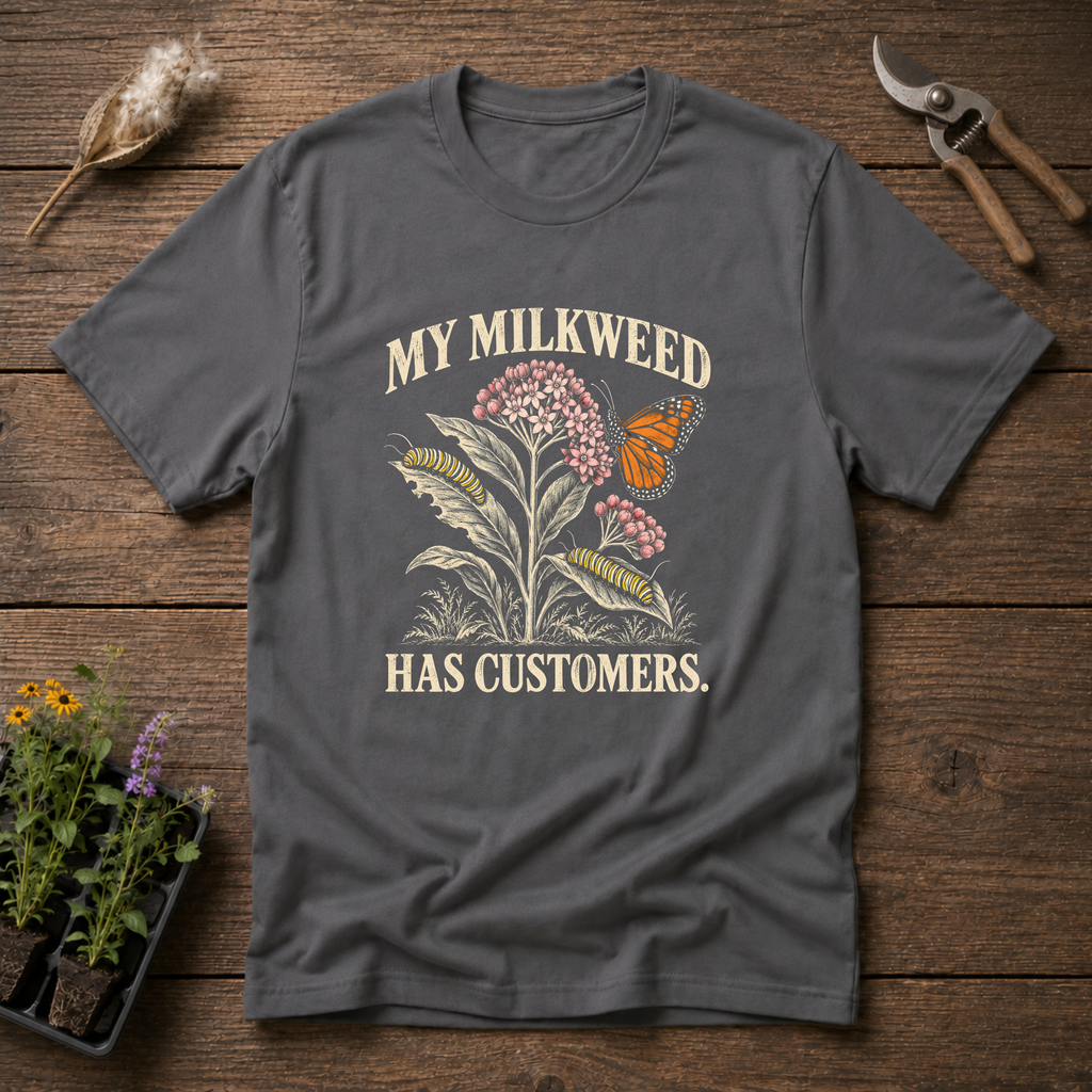 My Milkweed Customers T-Shirt in Charcoal