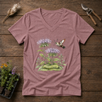 Bergamot Clearwing Moth V-Neck Tee in Mauve