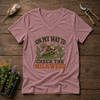 Checking The Milkweed V-Neck Tee in Mauve