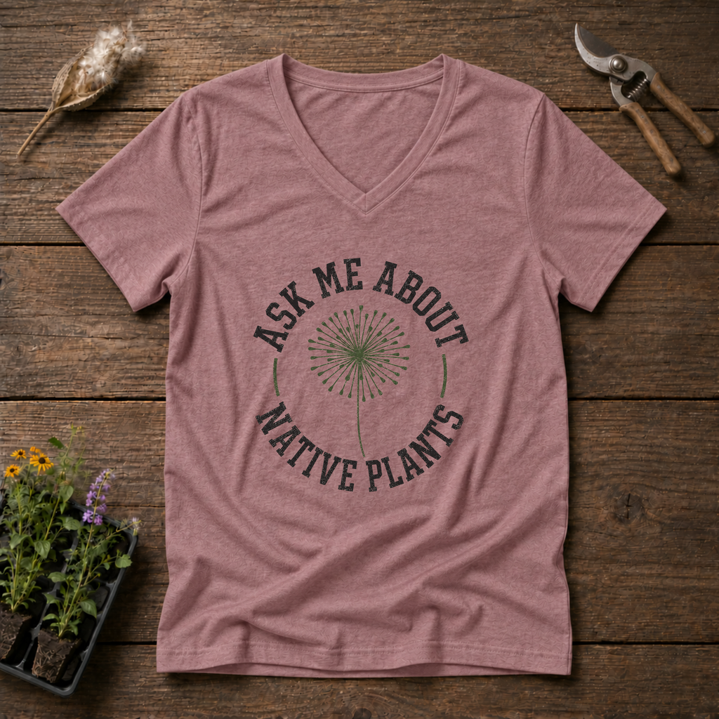 Native Plant Questions V-Neck Tee