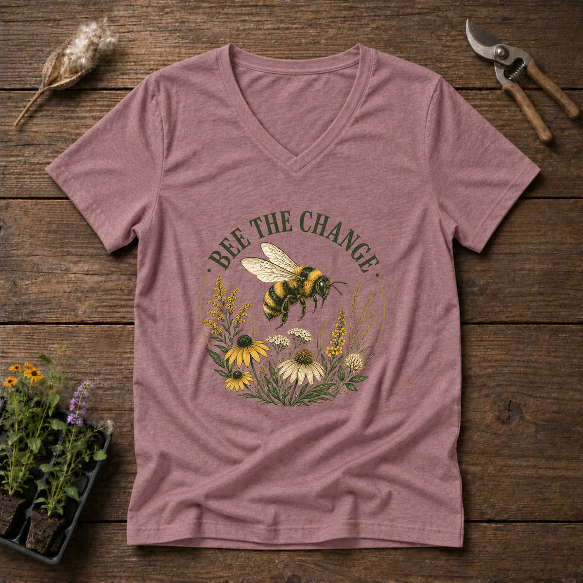 Bee The Change V-Neck Tee