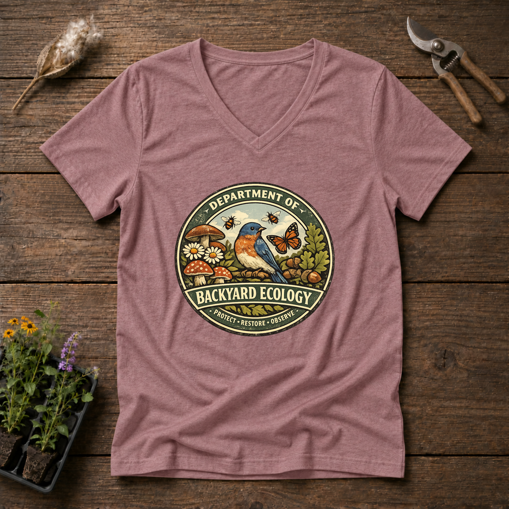 Backyard Ecology V-Neck Tee