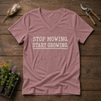 Stop Mowing V-Neck Tee