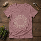 Native Forest Circle V-Neck Tee in Mauve