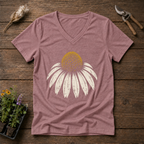 Vintage Coneflower V-Neck Tee