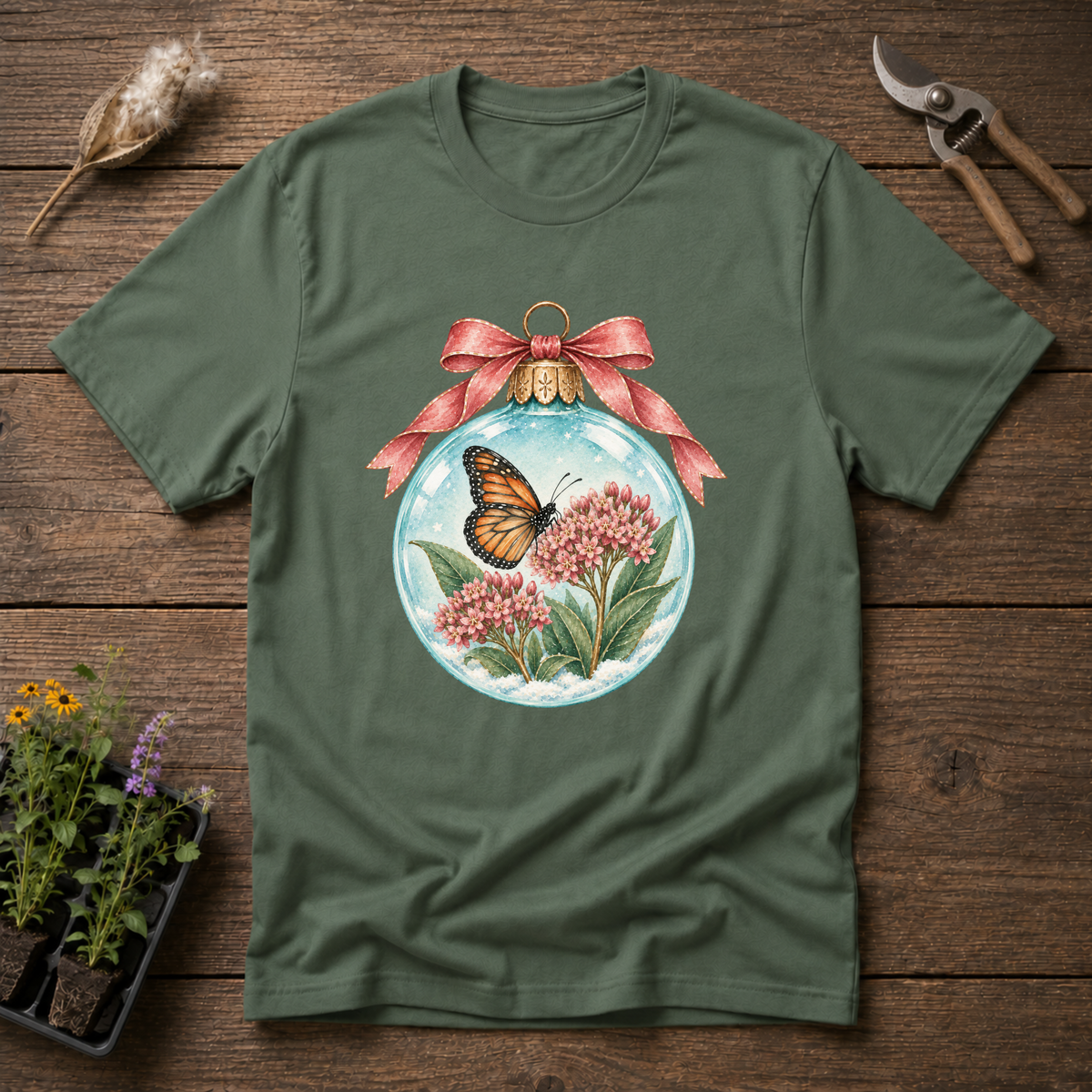 Monarch Winter Magic T-Shirt in Military Green