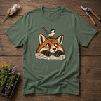 Fox & Songbird T-Shirt in Military Green