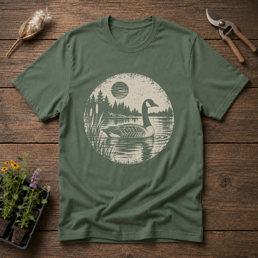 Lakeside Goose T-Shirt in Military Green