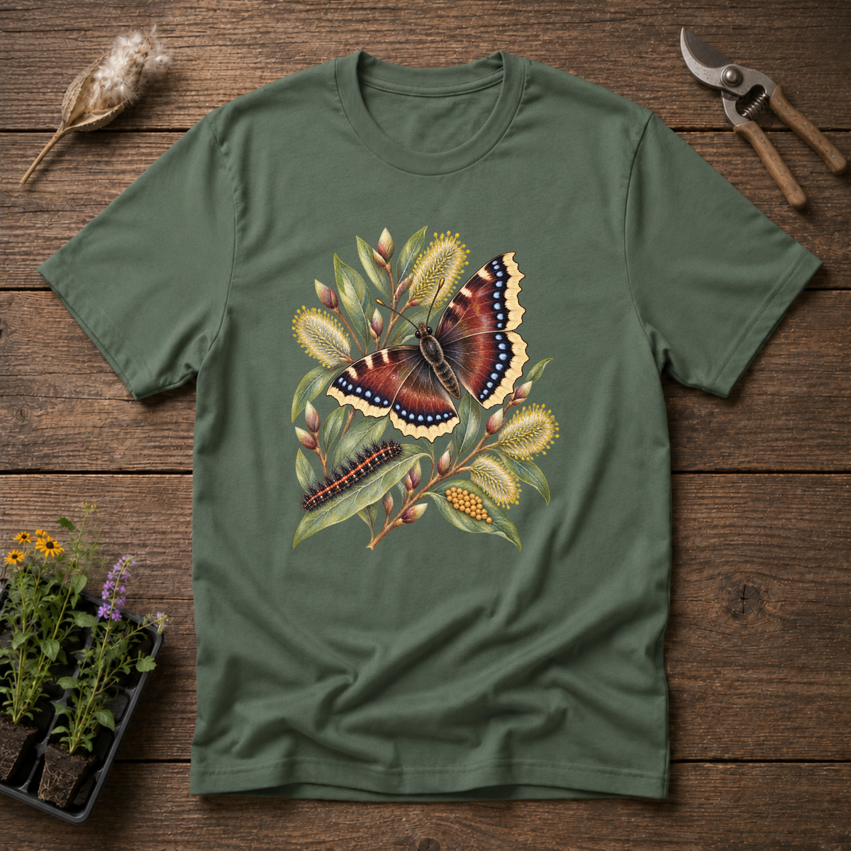 Mourning Cloak T-Shirt in Military Green