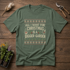 Bigger Garden Christmas T-Shirt in Military Green