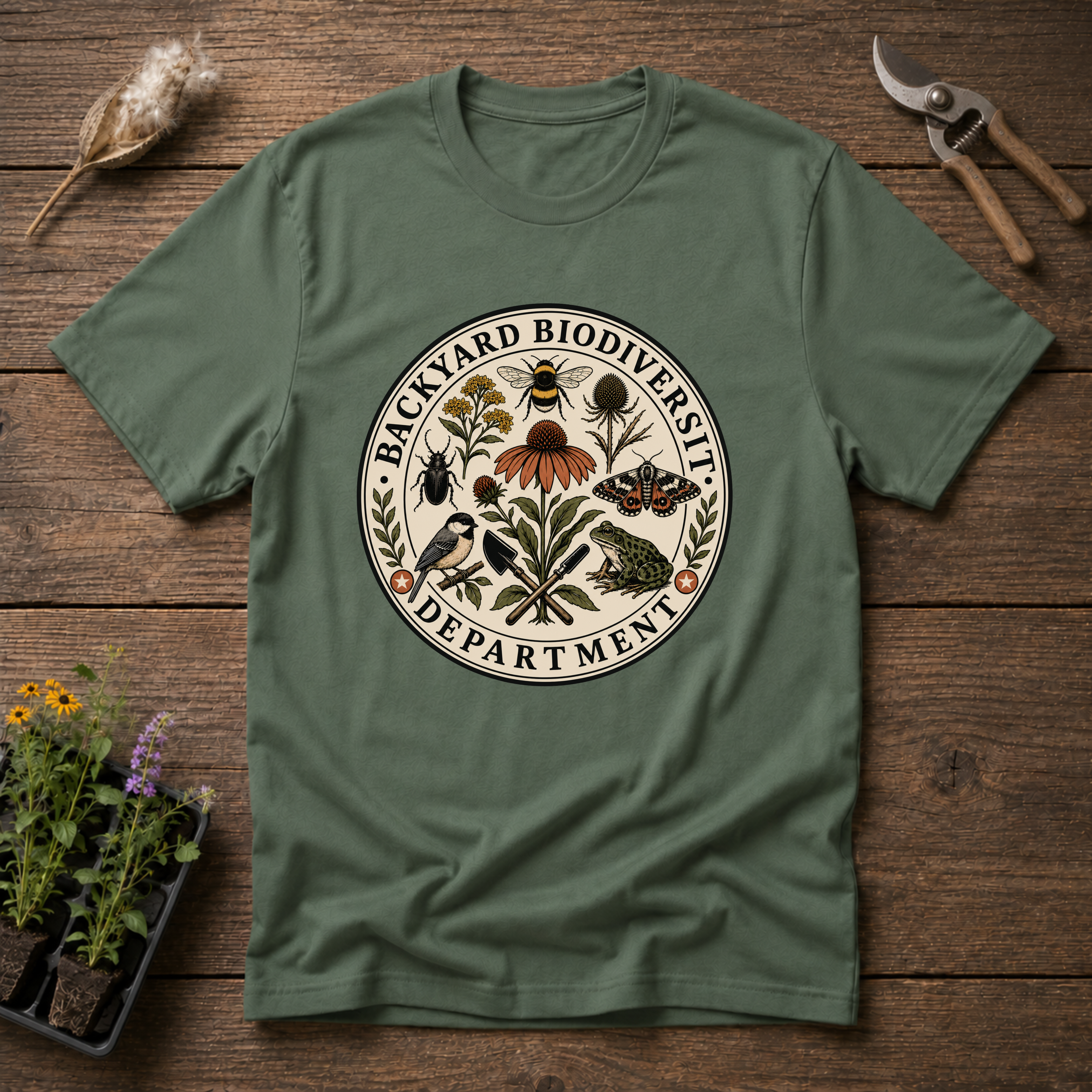 Backyard Biodiversity Department T-Shirt