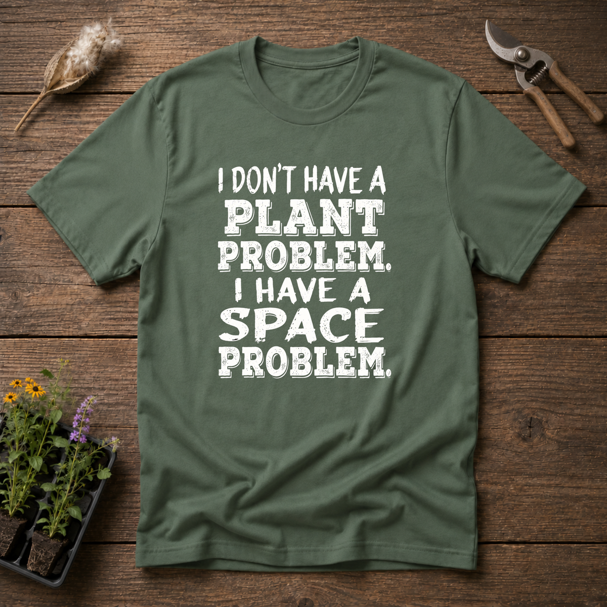 Space Problem T-Shirt in Military Green