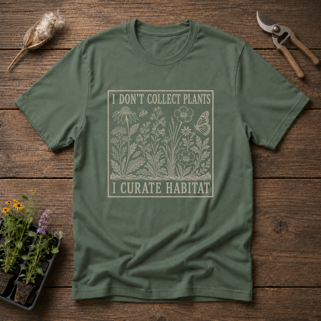 I Don't Collect Plants I Curate Habitat T-Shirt
