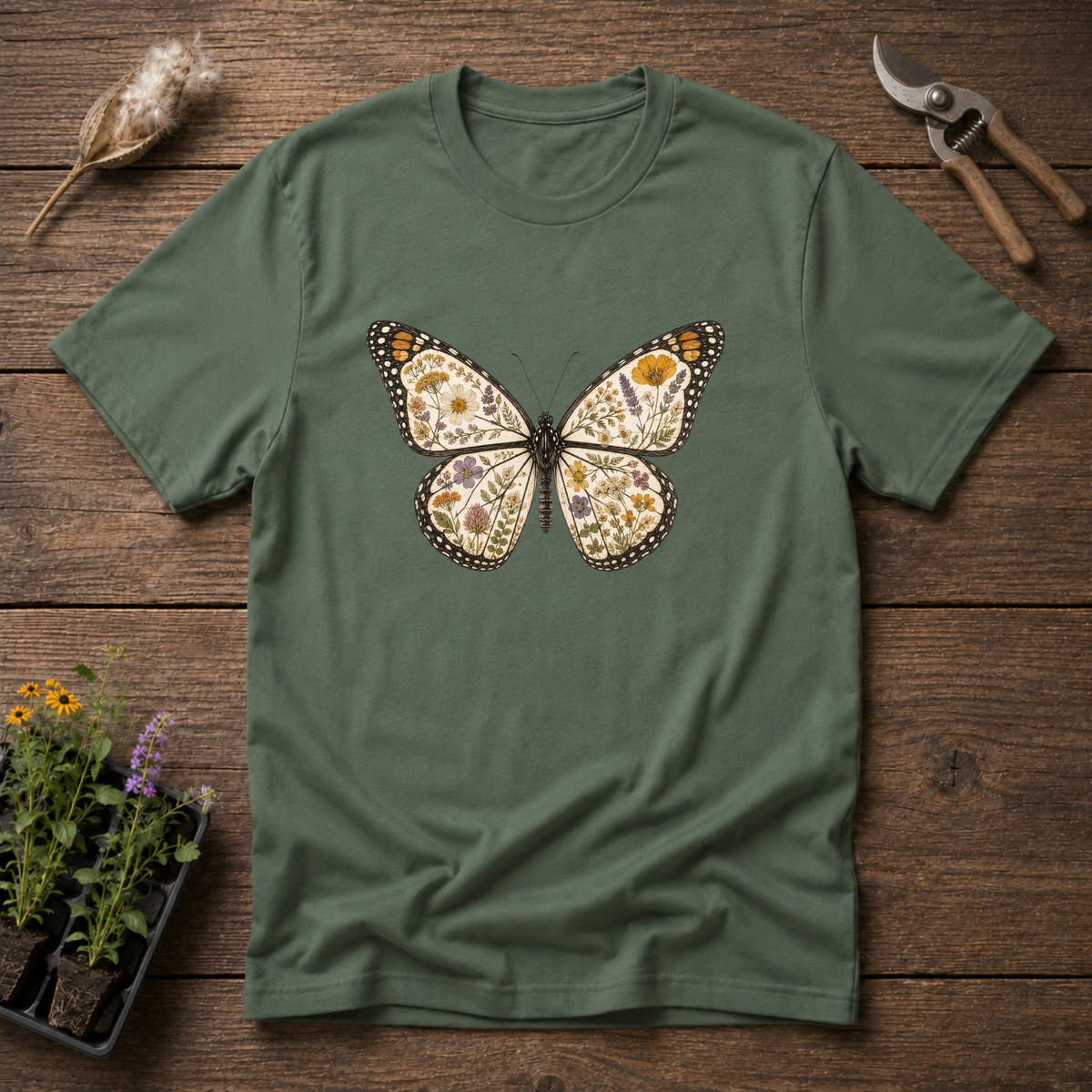 Botanical Monarch Butterfly T-Shirt