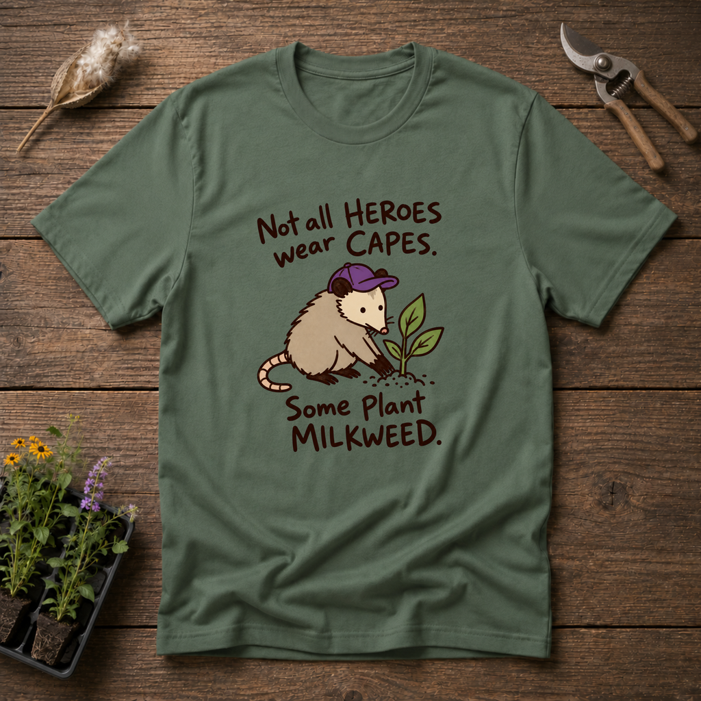 Heroes Plant Milkweed T-Shirt in Military Green