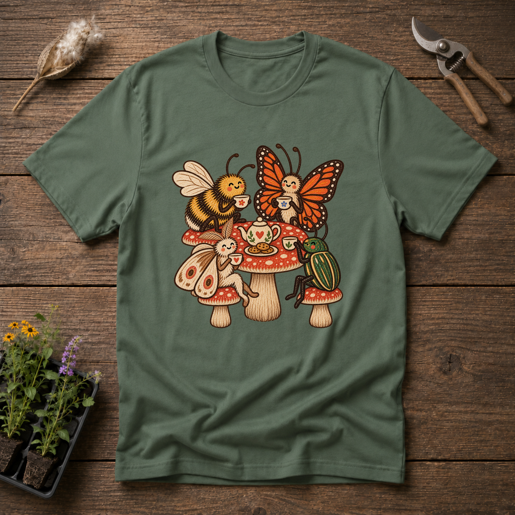 Pollinator Crew T-Shirt in Military Green