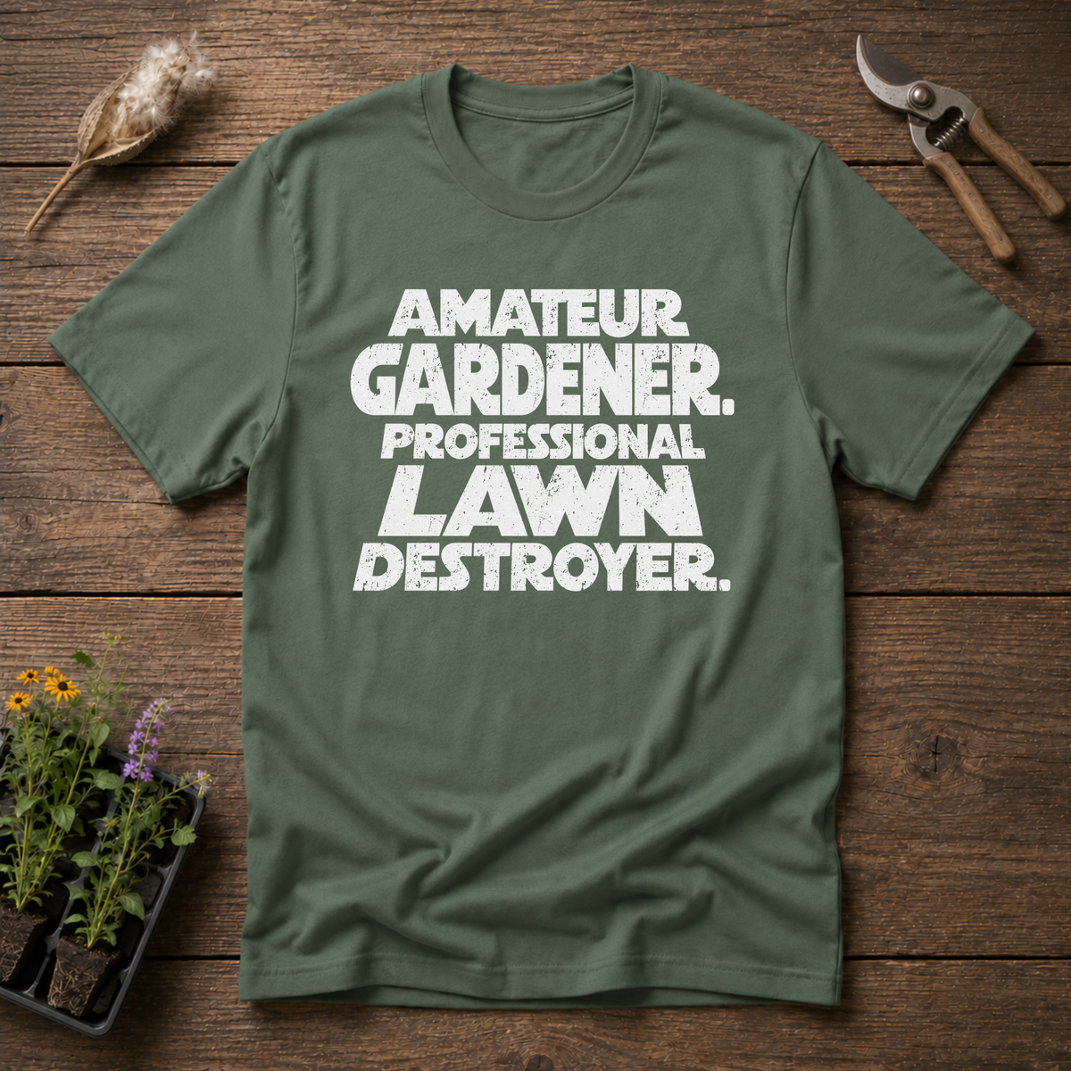 Lawn Destroyer T-Shirt in Military Green