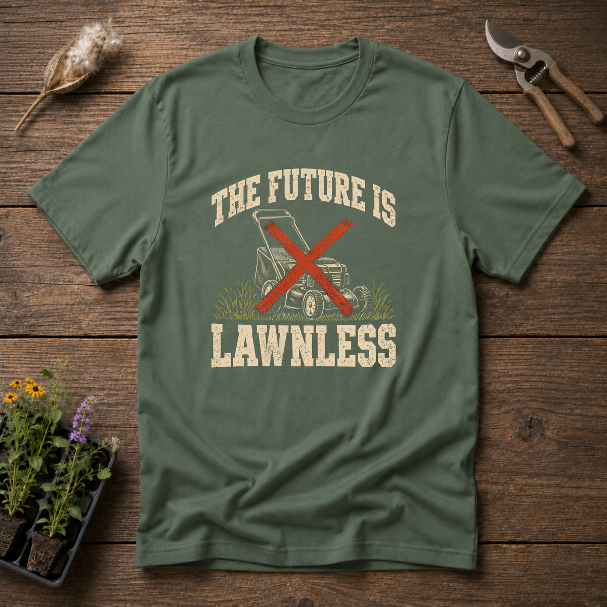 Lawnless T-Shirt in Military Green
