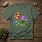 Great Spangled Fritillary T-Shirt in Military Green