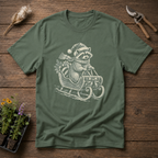 Raccoon Sleigh Express T-Shirt in Military Green