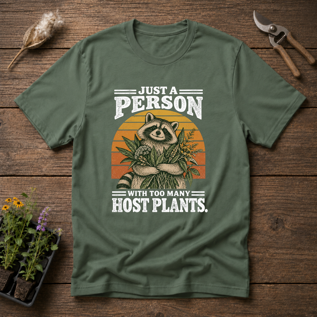 Host Plant Hoarder T-Shirt in Military Green