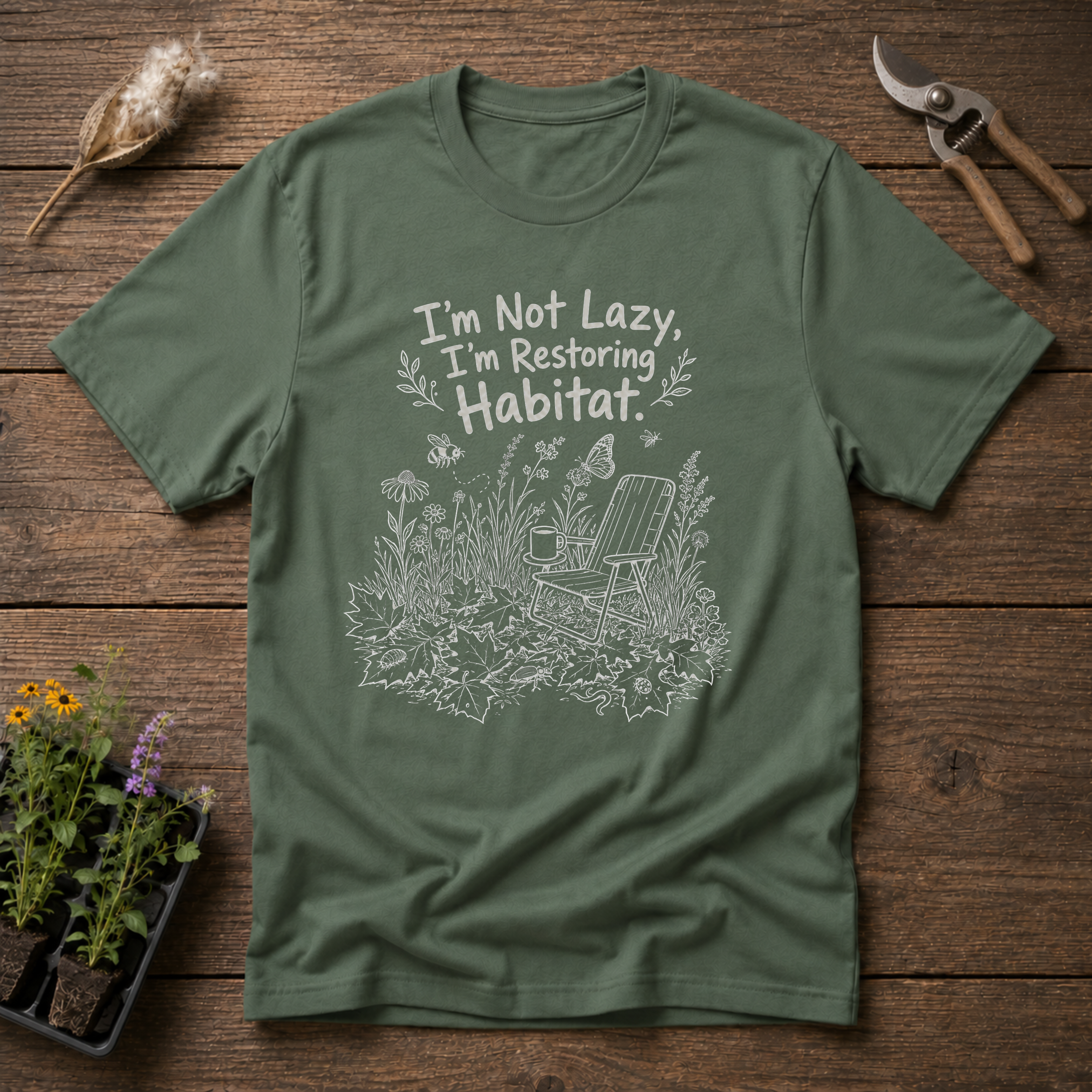 I'm Not Lazy I'm Restoring Habitat T-Shirt