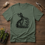Scribble Hare Milkweed T-Shirt in Military Green