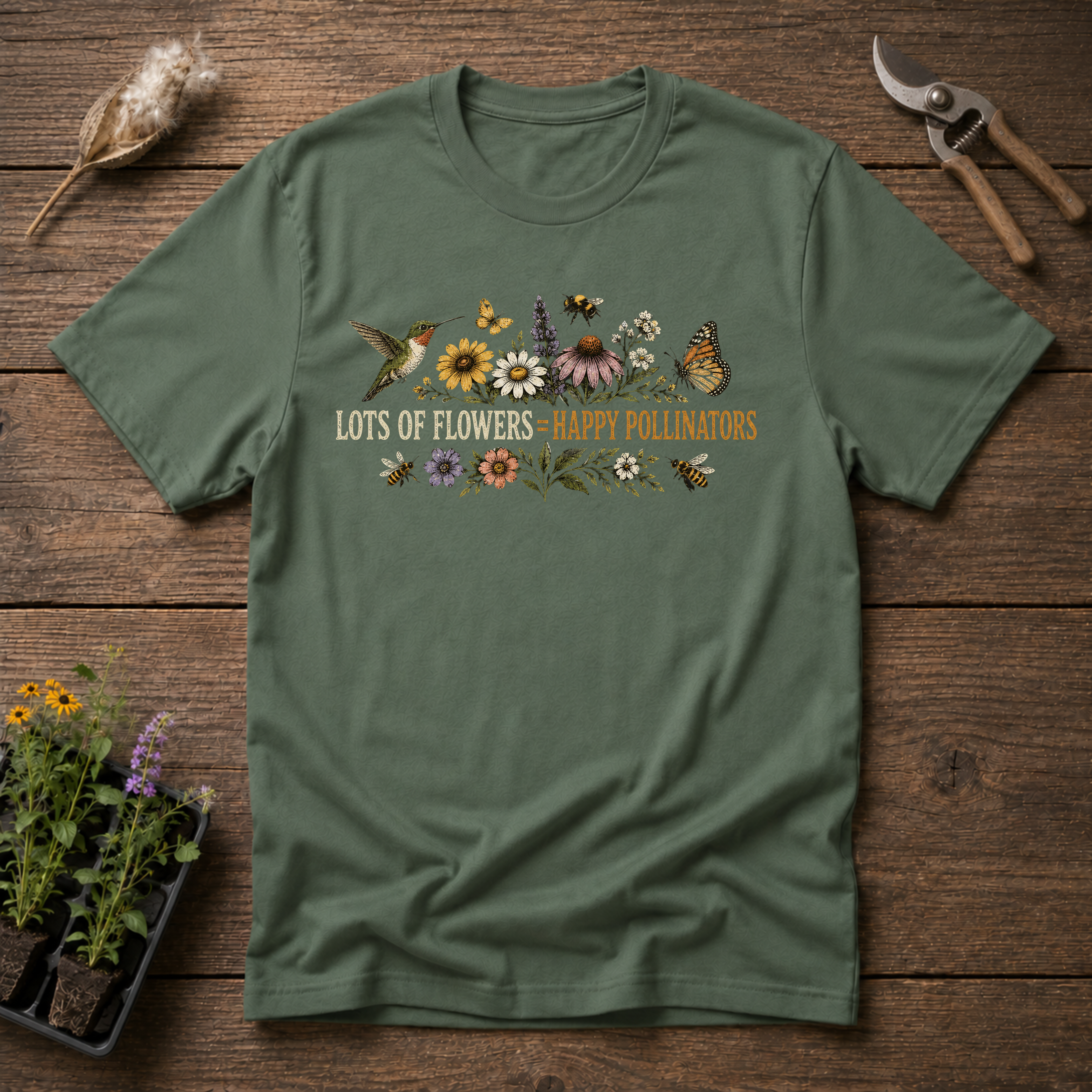 Lots of Flowers Happy Pollinators T-Shirt
