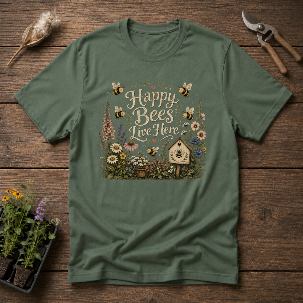 Happy Bees Live Here T-Shirt