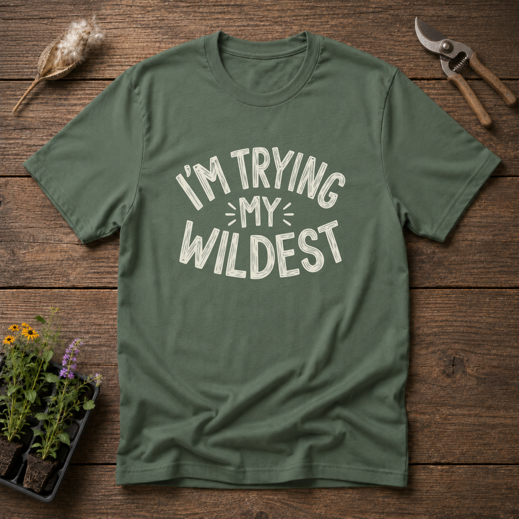 Trying My Wildest T-Shirt in Military Green