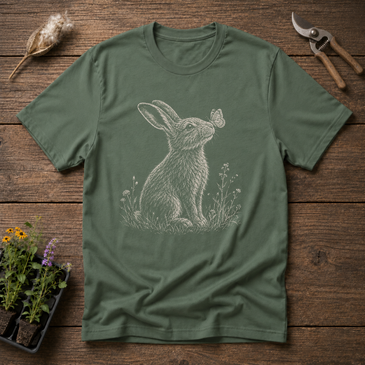 Hare & Butterfly Kiss T-Shirt