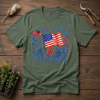 Floral American Flag T-Shirt