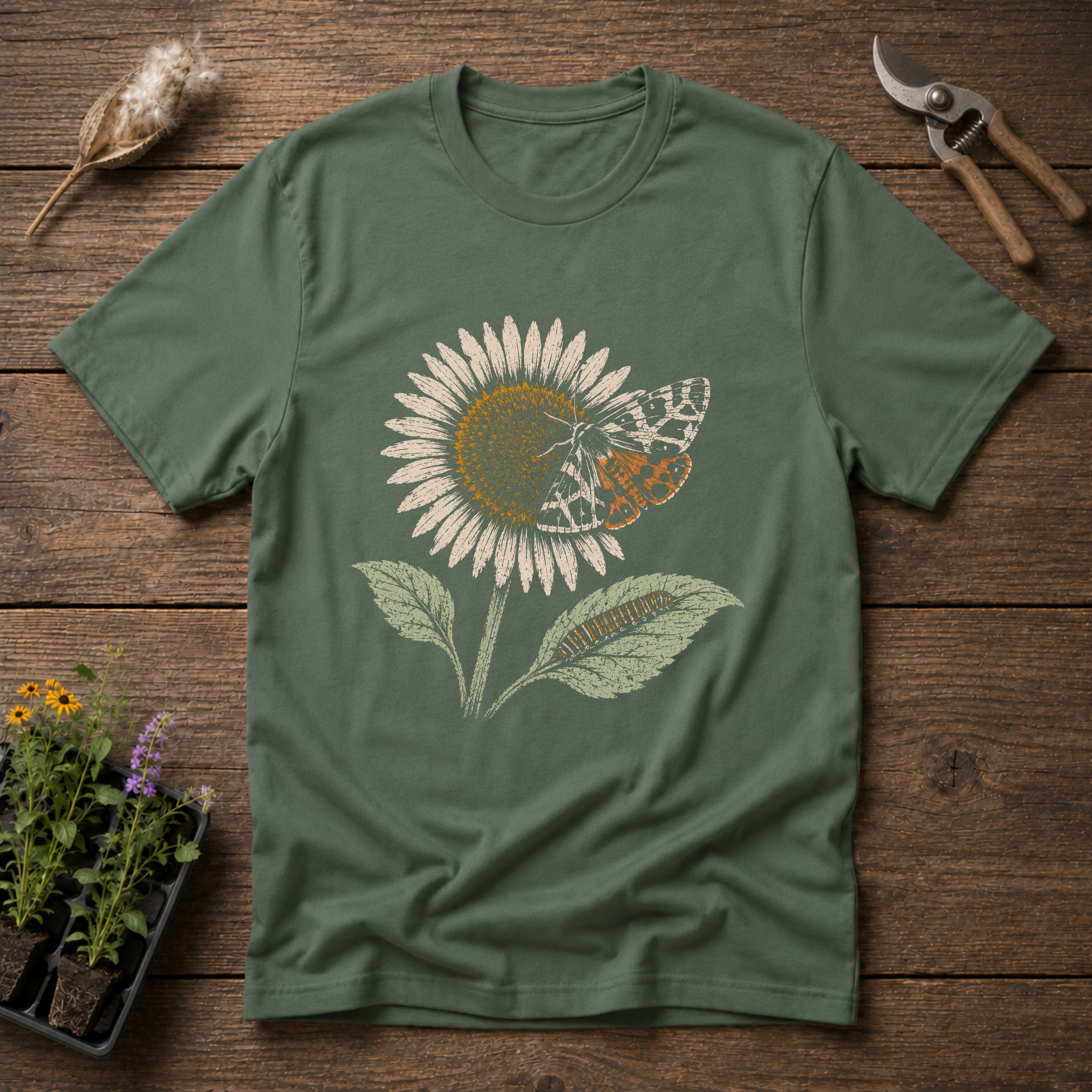 Sunflower & Garden Tiger Moth T-Shirt